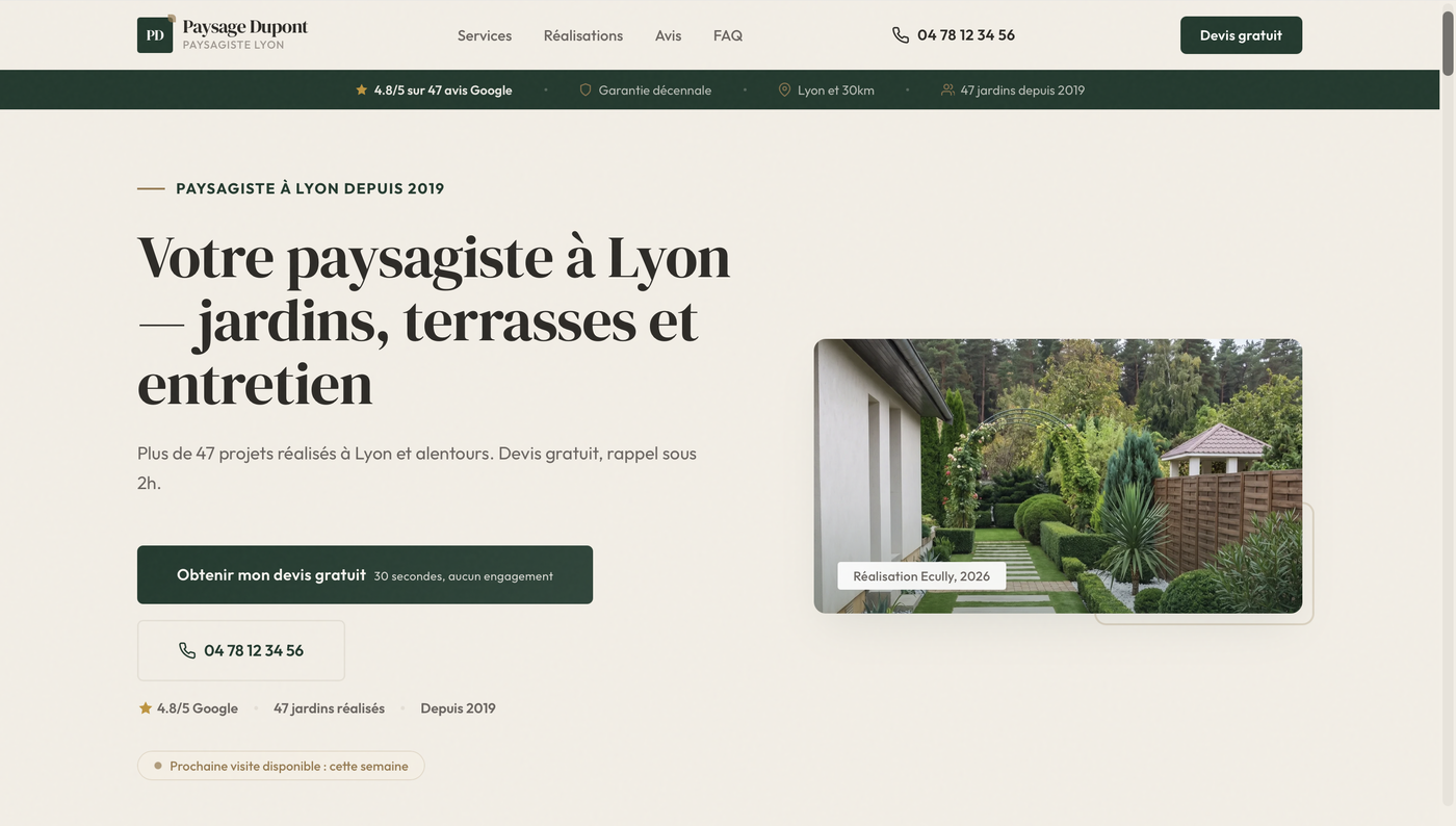 Page d'accueil — Paysage Dupont