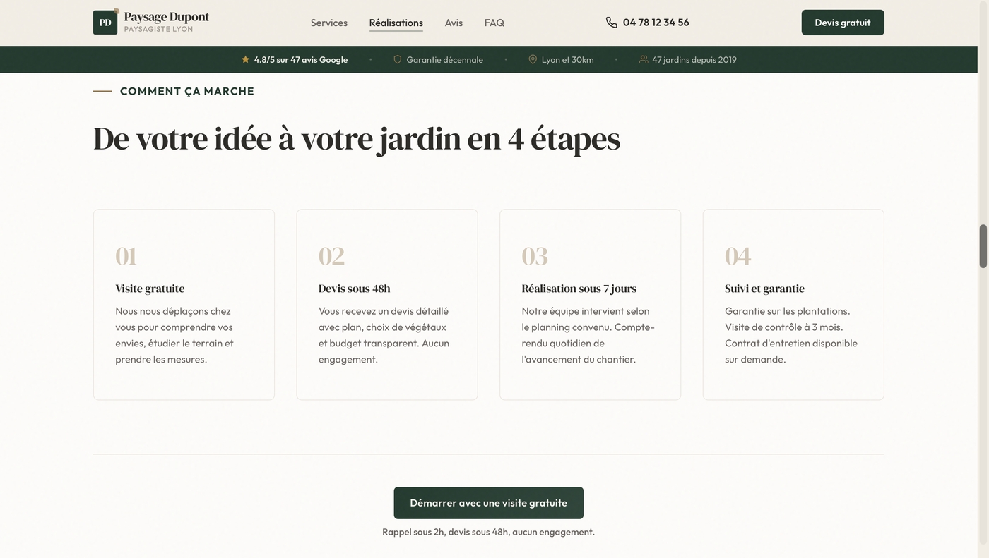 Vue mobile — Paysage Dupont