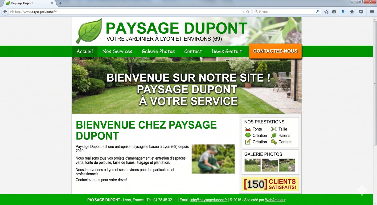Ancien site Paysage Dupont — avant refonte